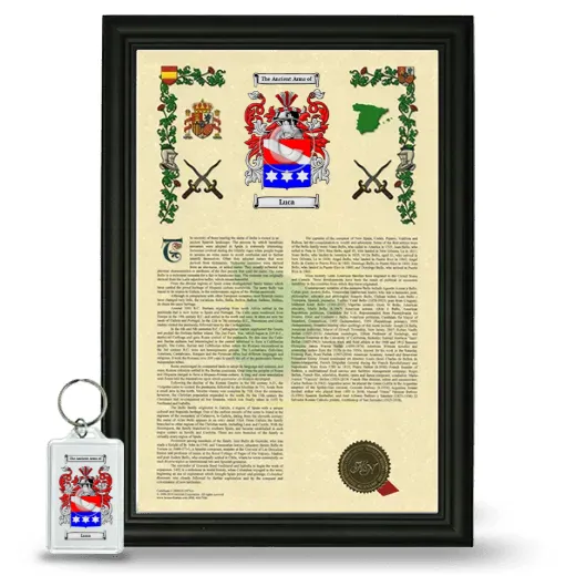 Luca Framed Armorial History and Keychain - Black