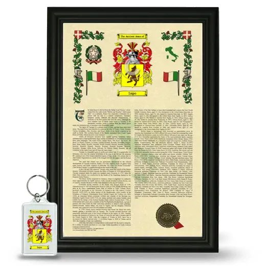 Lupo Framed Armorial History and Keychain - Black