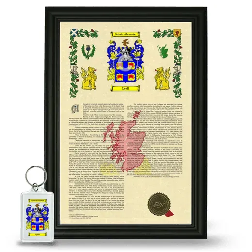 Lyell Framed Armorial History and Keychain - Black