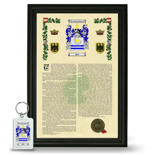 Lyer Framed Armorial History and Keychain - Black