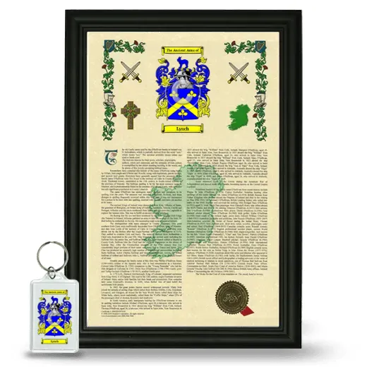 Lynch Framed Armorial History and Keychain - Black