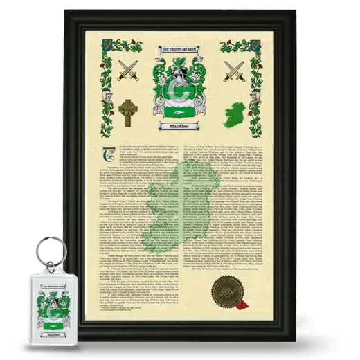 MacAbee Framed Armorial History and Keychain - Black