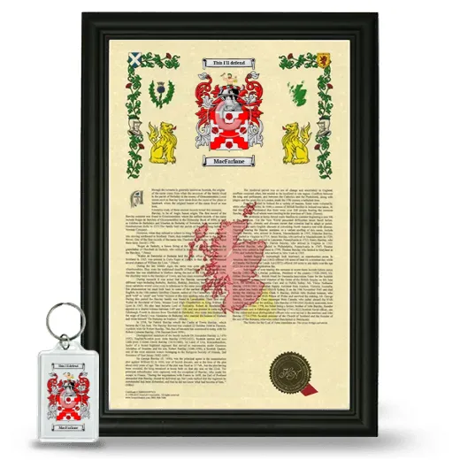 MacFarlane Framed Armorial History and Keychain - Black