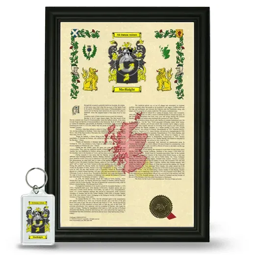 MacKnight Framed Armorial History and Keychain - Black