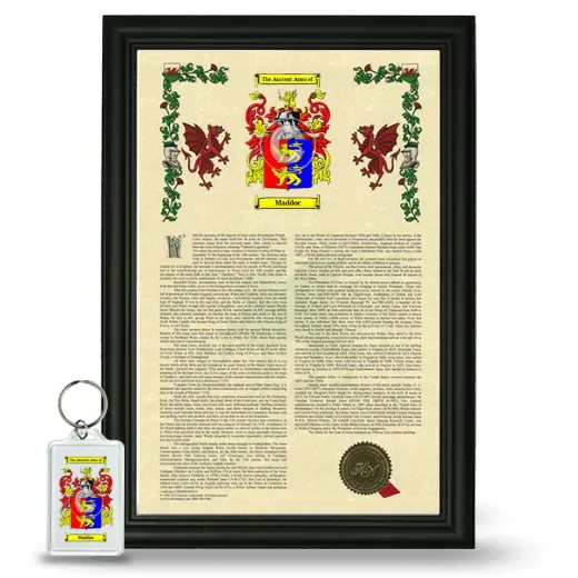 Maddoc Framed Armorial History and Keychain - Black
