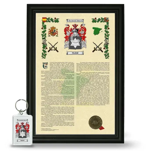 Madrid Framed Armorial History and Keychain - Black