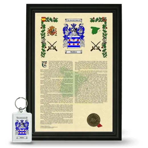 Madura Framed Armorial History and Keychain - Black