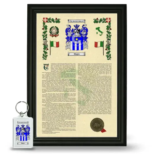 Magro Framed Armorial History and Keychain - Black