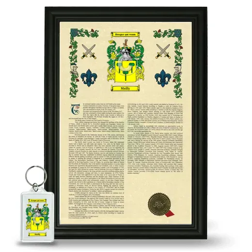 Mailly Framed Armorial History and Keychain - Black