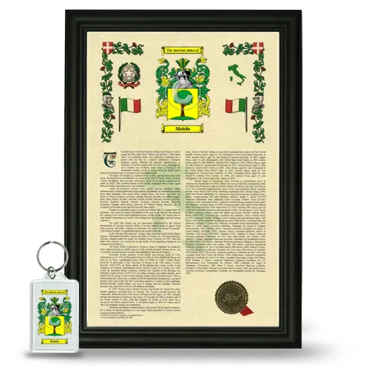 Maiolo Framed Armorial History and Keychain - Black