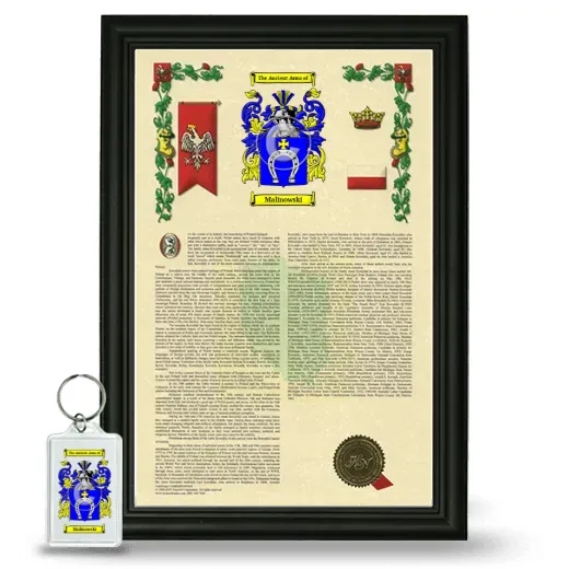 Malinowski Framed Armorial History and Keychain - Black
