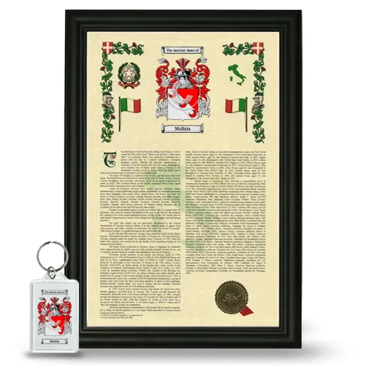 Malizia Framed Armorial History and Keychain - Black
