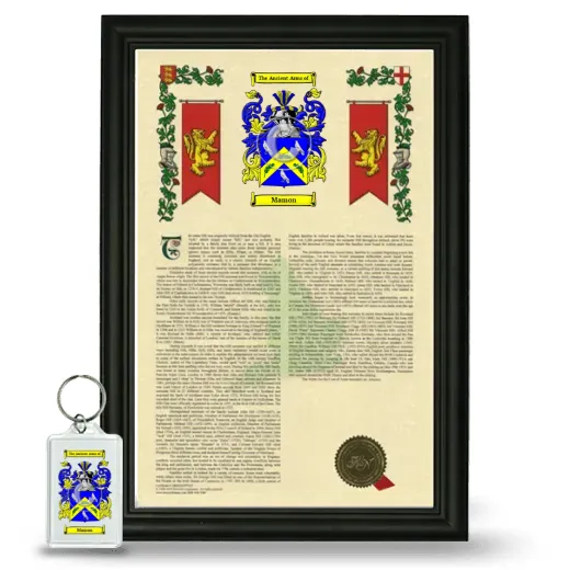 Mamon Framed Armorial History and Keychain - Black