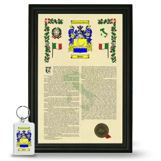 Mance Framed Armorial History and Keychain - Black