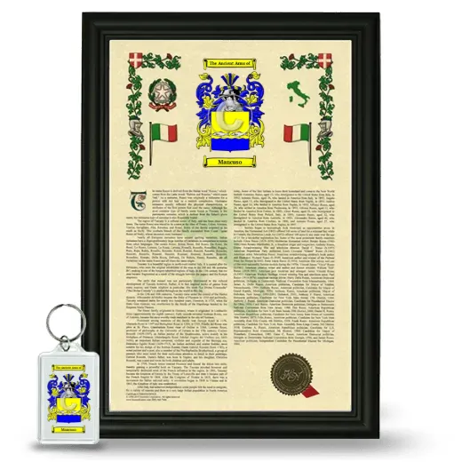 Mancuso Framed Armorial History and Keychain - Black