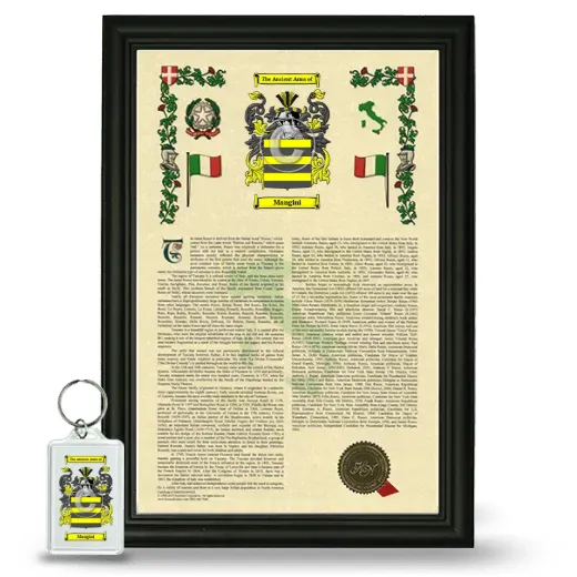 Mangini Framed Armorial History and Keychain - Black