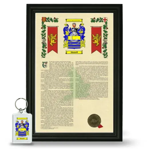 Mannell Framed Armorial History and Keychain - Black