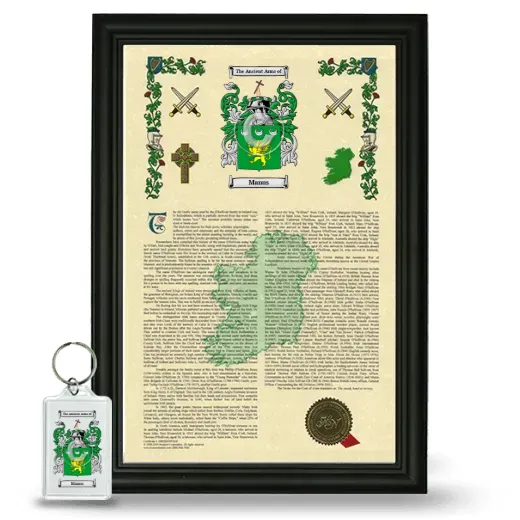 Manus Framed Armorial History and Keychain - Black