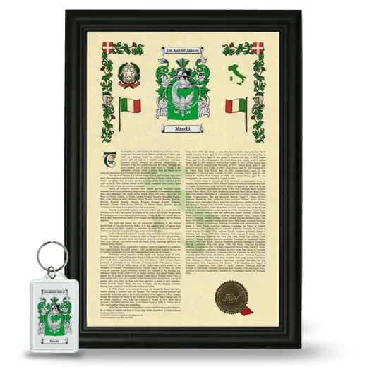 Marchi Framed Armorial History and Keychain - Black