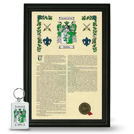 Marietta Framed Armorial History and Keychain - Black