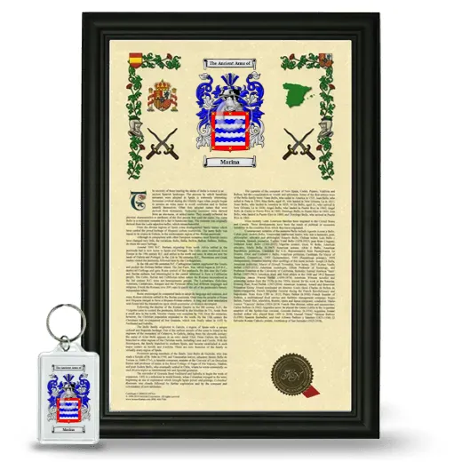 Marina Framed Armorial History and Keychain - Black