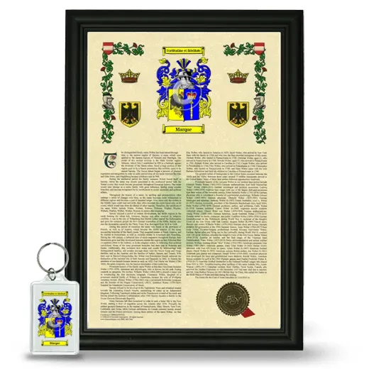 Marque Framed Armorial History and Keychain - Black