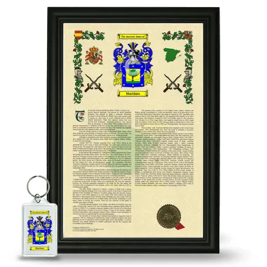 Martínez Framed Armorial History and Keychain - Black