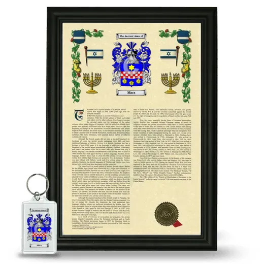 Marx Framed Armorial History and Keychain - Black
