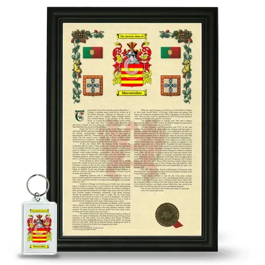 Mascarenhas Framed Armorial History and Keychain - Black