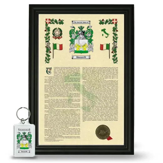 Massarelli Framed Armorial History and Keychain - Black