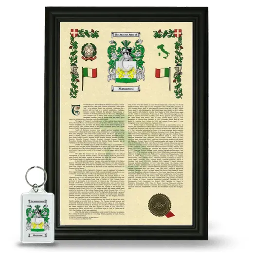 Massaroni Framed Armorial History and Keychain - Black