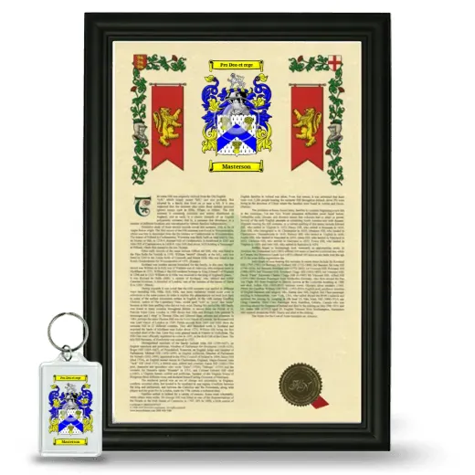Masterson Framed Armorial History and Keychain - Black