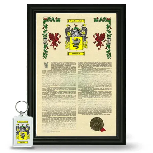 Mathews Framed Armorial History and Keychain - Black