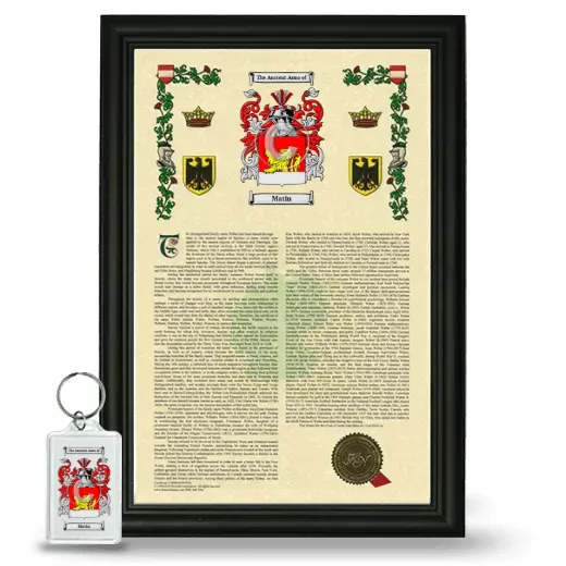Matin Framed Armorial History and Keychain - Black