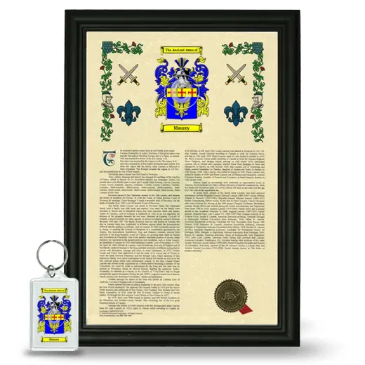 Maurey Framed Armorial History and Keychain - Black
