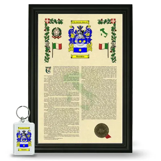Mauricio Framed Armorial History and Keychain - Black