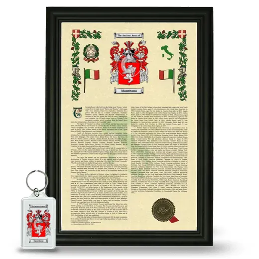 Mauritano Framed Armorial History and Keychain - Black