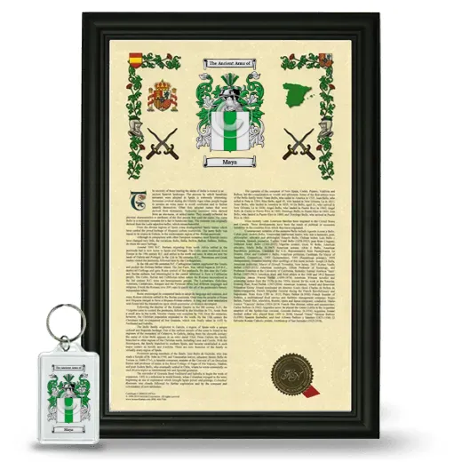 Maya Framed Armorial History and Keychain - Black
