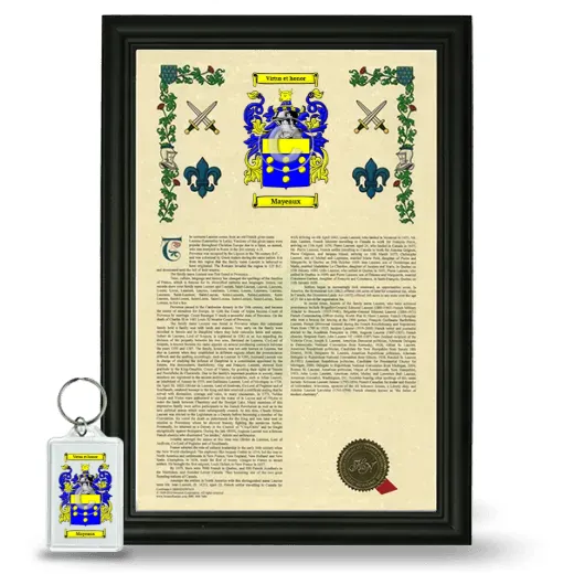 Mayeaux Framed Armorial History and Keychain - Black