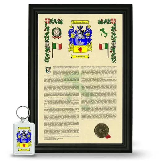 Mazzochi Framed Armorial History and Keychain - Black