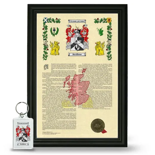 McAllistar Framed Armorial History and Keychain - Black
