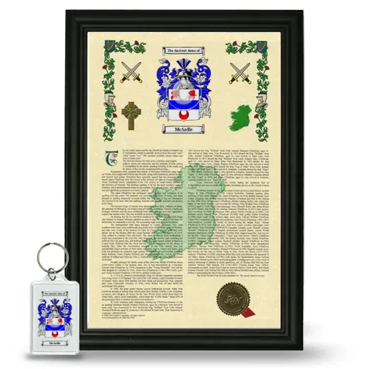 McArdle Framed Armorial History and Keychain - Black