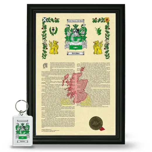 McCabee Framed Armorial History and Keychain - Black
