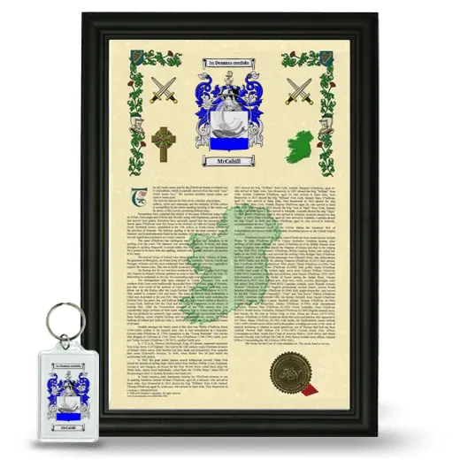 McCahill Framed Armorial History and Keychain - Black