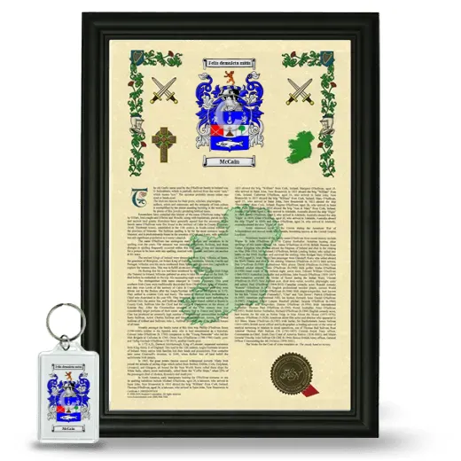 McCain Framed Armorial History and Keychain - Black