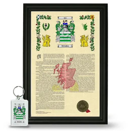 McCaskey Framed Armorial History and Keychain - Black