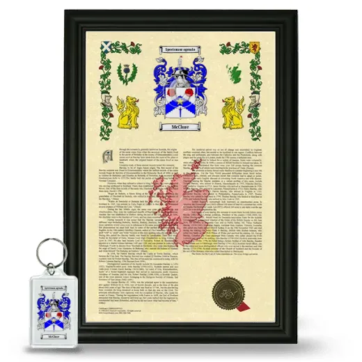 McClure Framed Armorial History and Keychain - Black