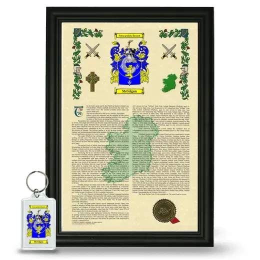 McColgan Framed Armorial History and Keychain - Black