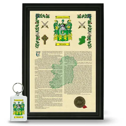 McCombe Framed Armorial History and Keychain - Black