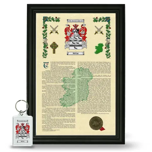 McCoy Framed Armorial History and Keychain - Black